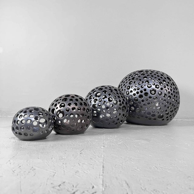 Glazed Ceramic Spheres, 1990s, Set of 4 For Sale - Image 14 of 18
