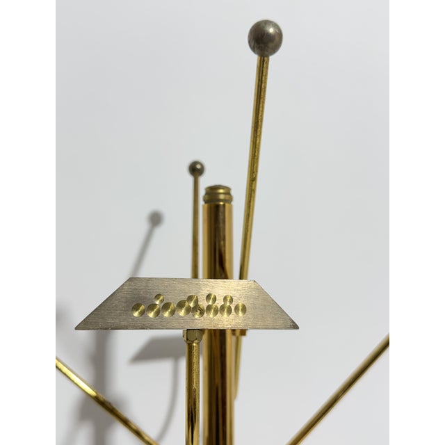 Italian Coat Stand in Gilded Metal and Marble, 1950 For Sale - Image 4 of 8