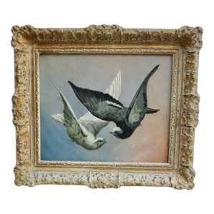 Pigeons on Flight Painting