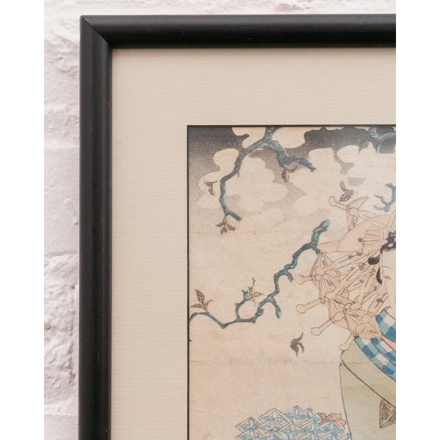 Vintage Authentic Japanese Woodblock Print For Sale - Image 9 of 9