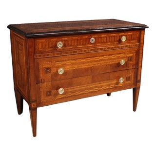 Italian Louis XVI Style Inlaid Commode, 1950 For Sale