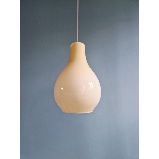 Scandinavian Pendant Light in Yellow Opaline Glass, 1960s For Sale - Image 10 of 13