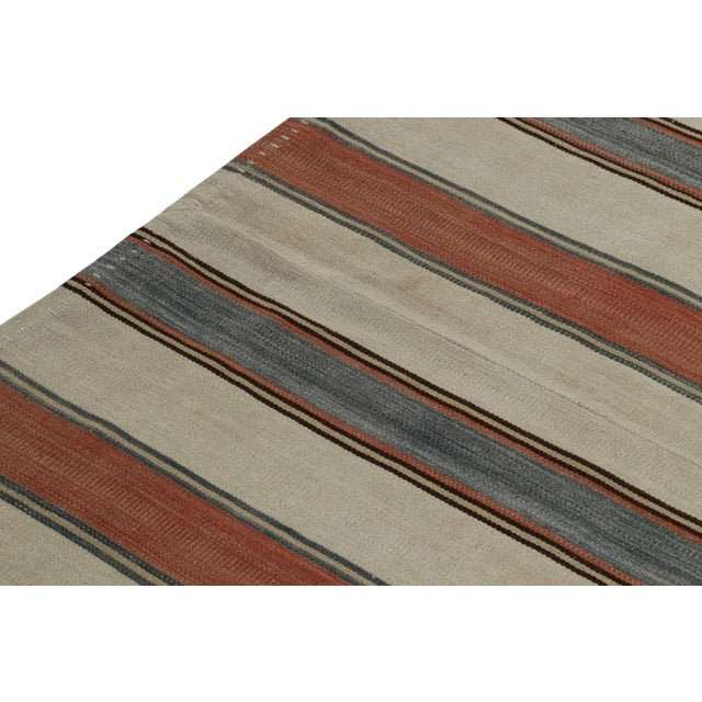 1950s 1950s Vintage Afghani Tribal Kilim Rug With Stripes For Sale - Image 5 of 7