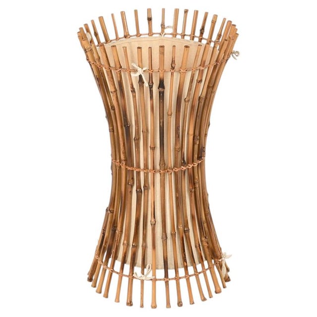 Floor Lamp in Cotton, Bamboo and Rattan from Franco Albini, Italy, 1950s For Sale - Image 13 of 13