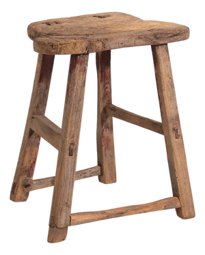 Antique Wabi Sabi Stool in Elm, 1900s