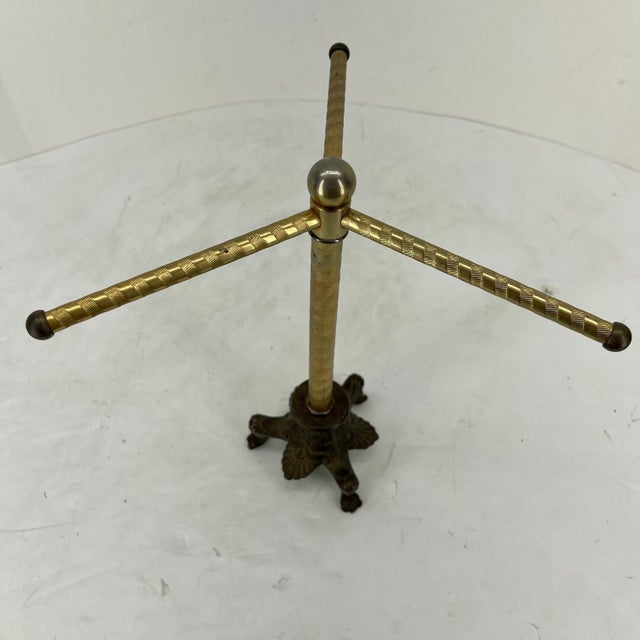 American American Three Armed Brass & Bronze Jewelry Stand, Mid 20th Century For Sale - Image 3 of 12