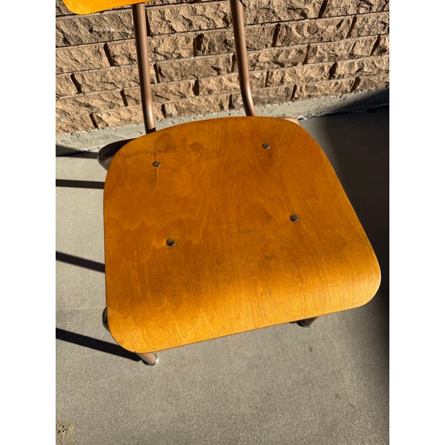 Mid 20th Century Vintage Mid Century Modern Wooden School Chair For Sale - Image 6 of 12