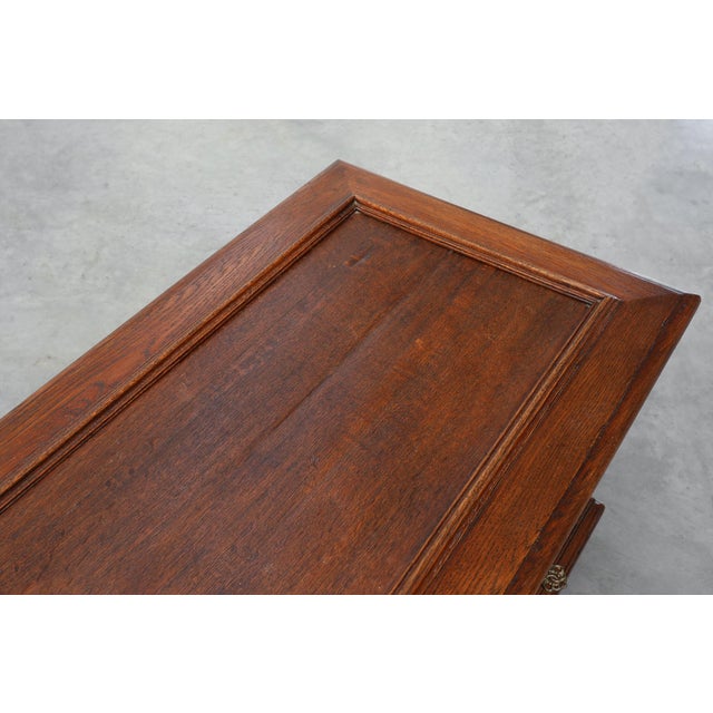 Neo-Renaissance Walnut Chest with Inlaid Front Panel and Turned Columns, Belgium, 1880s For Sale - Image 13 of 15
