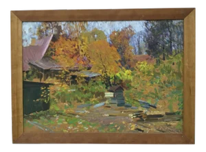 1998 “Moscow, Village Sokol“ Oil Painting on Board by Piotr Ivanovich Kostinski
