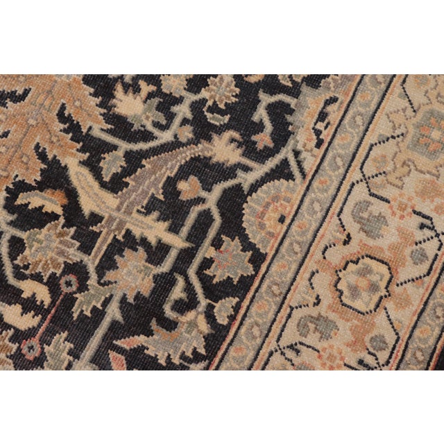 1990s Art Nouveau Charcoal/Tan Wool Rug - 3'1'' X 4'10'' For Sale - Image 5 of 10