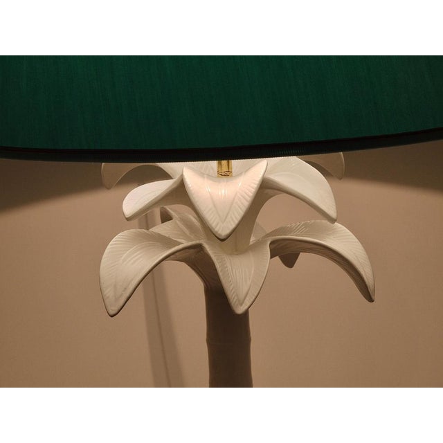 White Palm Tree Faux Bamboo Table Lamp from Tommaso Barbi, Italy, 1970s For Sale - Image 4 of 18