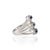 Not Yet Made - Made To Order 1 Ct Blue Sapphire & Diamond Multi Row Statement Ring Size 5 in 14k White Gold For Sale - Image 5 of 16