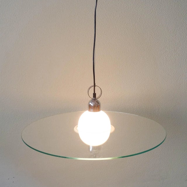 Silver Postmodern Italian Pendant Lamp, 1980s For Sale - Image 8 of 18