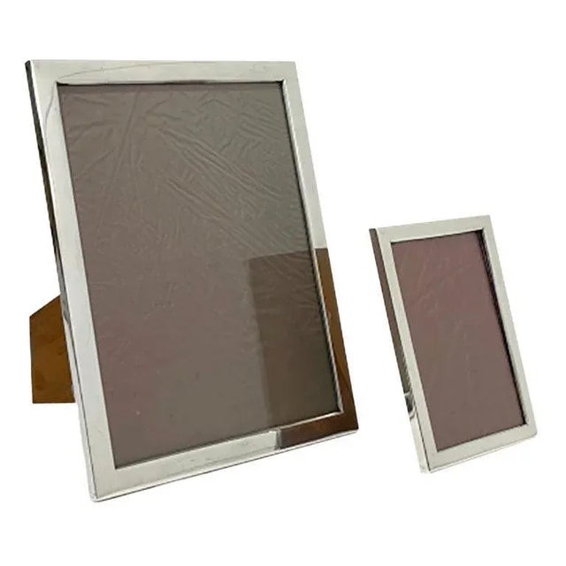 Dutch Rectangular Silver Picture Frames, Set of 2 For Sale - Image 9 of 9