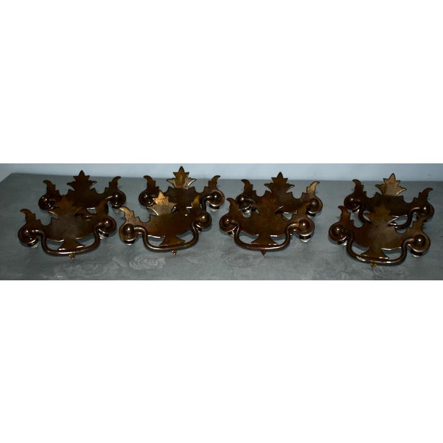 Vintage Set of Eight Chippendale Style Brass Plated Hardware For Sale In Philadelphia - Image 6 of 11