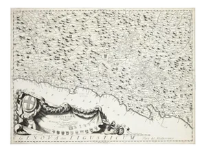 Genova Olim Ligusticum - Original Etching by V. Coronelli - 1684 ca. 1684 ca.