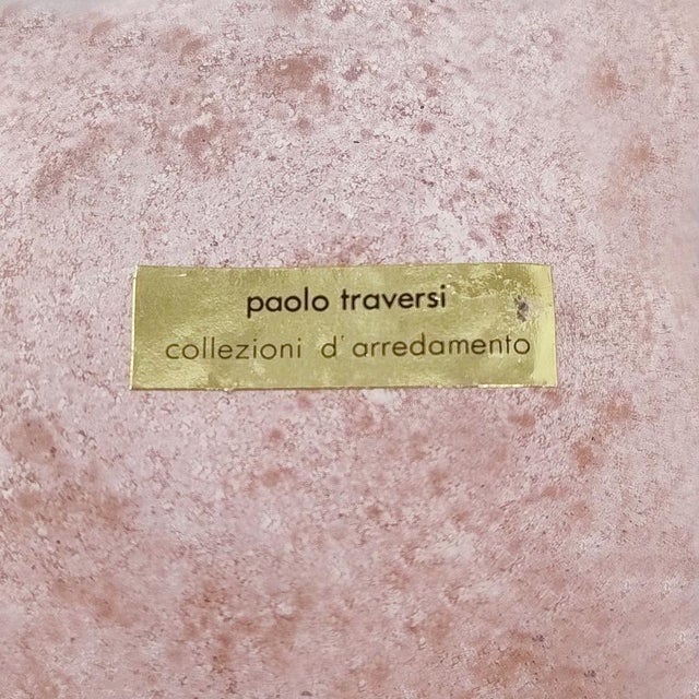Pink Vintage Table Lighter in Murano Frosted Glass by Paolo Traversi, 1960s For Sale - Image 8 of 9