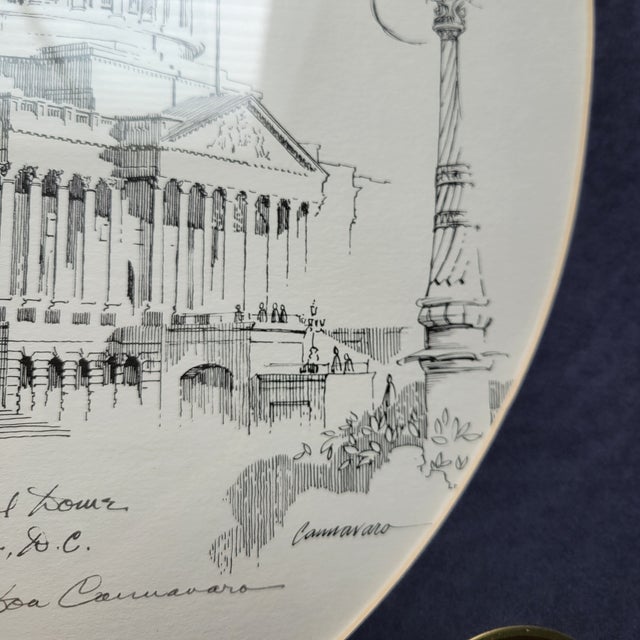 Vintage Don Cannavaro Framed and Signed Lithograph ' Us Capitol Dome Washington TexasThriftJunkie (560) For Sale - Image 4 of 17