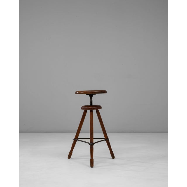 1920s French Adjustable Swivel Stool With Tripod Base For Sale - Image 18 of 18