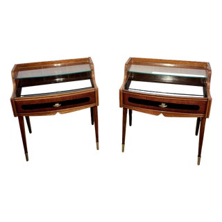 Bedside Tables in the style of Paolo Buffa, Milan, Italy, 1960, Set of 2 For Sale