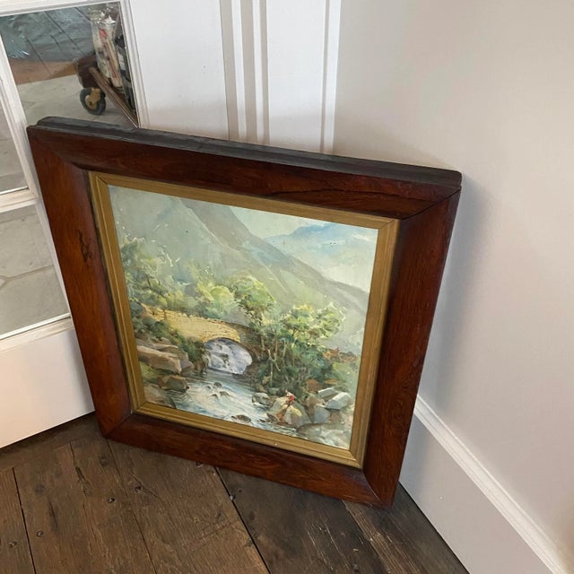 Listed British Artist Bernard Harper Wiles 1883-1966 - Framed Original Watercolor of Bridge Over a River in England For Sale - Image 11 of 12