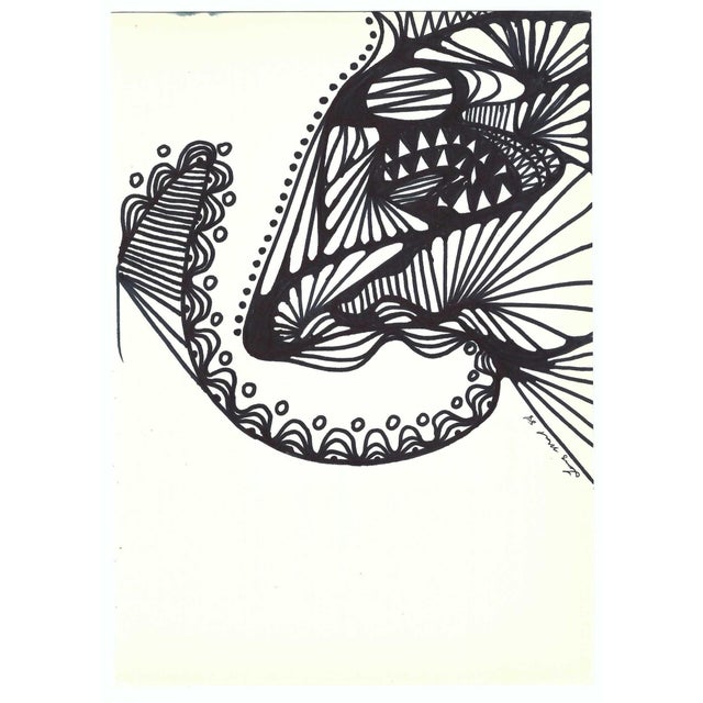 1988 mixed media on paper by New York artist Lang Mart. Signed lower right. Combined shipping available, please inquire.