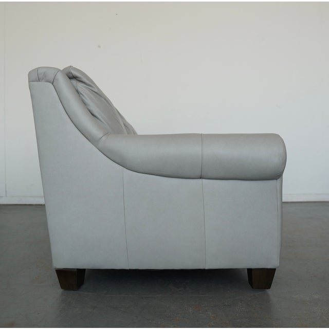 Bassett Ellery Leather Roll Arm Sofa For Sale In Austin - Image 6 of 15