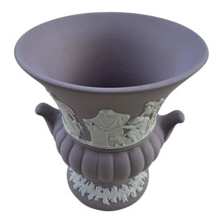 Vintage Wedgwood Jasperware Likac Lavender/Purple Grecian Vase For Sale