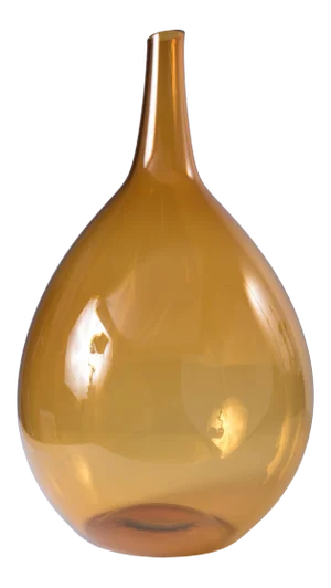 1960s Mid-Century Amber Zeller Glass Floor Vase Bottle Attributed to Wayne Husted for Zeller