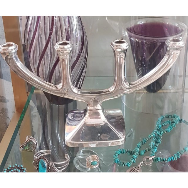 Mid-Century Sterling Silver 4-Arm Candleholder from Jakob Grimminger For Sale - Image 4 of 5