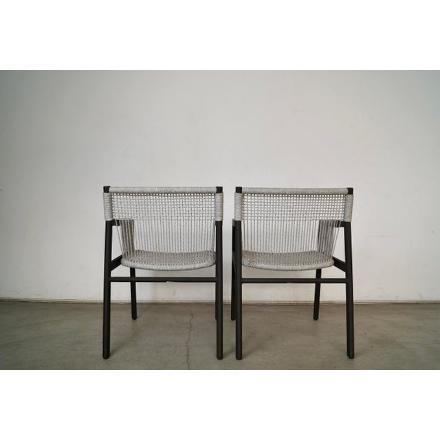 Metal Outdoor Aluminum & Rope Armchairs by Four Hands - A Pair For Sale - Image 7 of 12