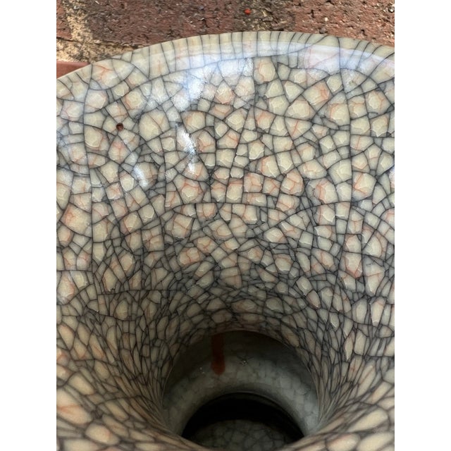 Rare Antique Chinese Ge Ware Crackle Glaze Vase - C. T. Loo Collection Export 1921 For Sale - Image 10 of 14