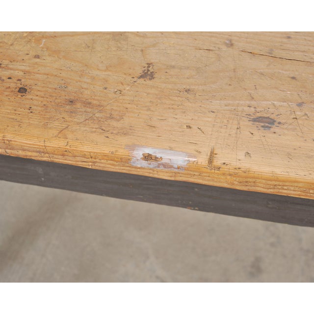 Rustic Country French Provincial Pine Farmhouse Dining Table For Sale - Image 11 of 18