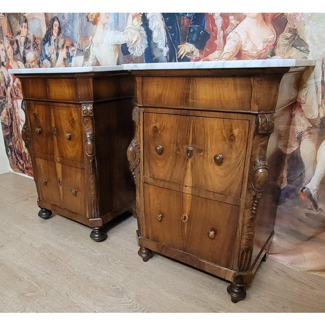 Italian Charles X Mahogany Dressers, Set of 2 For Sale - Image 4 of 10
