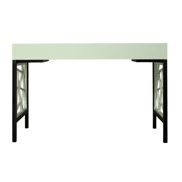 Wood Tiffany Writing Desk - Celery Green For Sale - Image 7 of 9