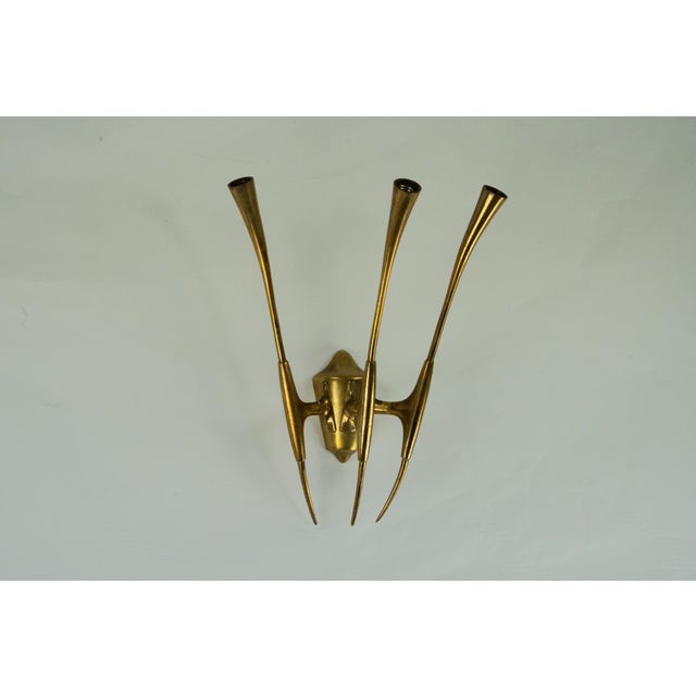 Mid-Century Modern Single Brass Wall Sconce by Oscar Torlasco for Lumi Milano, Italy, 1950s For Sale - Image 3 of 16