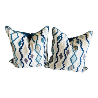 Contemporary Romo & Perennials Geometric Abstract Pillow Covers - a Pair For Sale