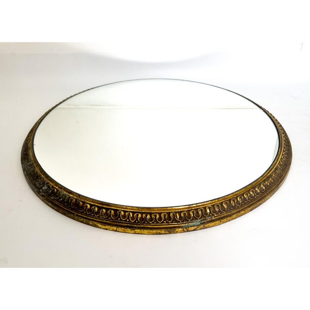 Oversized Vintage Gilt Metal Mirrored Plateau — Repurposed Lighting Element — Hollywood Regency / Neoclassical For Sale - Image 10 of 18