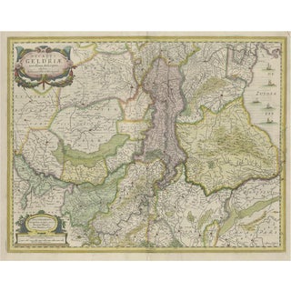 Antique Map of Gelderland and Utrecht in the Netherlands, 1629 For Sale