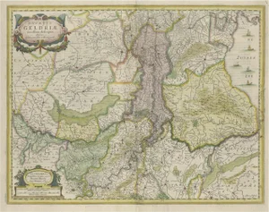 Antique Map of Gelderland and Utrecht in the Netherlands, 1629