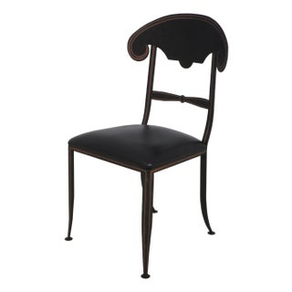 Iron Neoclassical Paint Decorated Occasional Side Chair For Sale