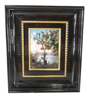 French Limoges Enamel Copper Plaque Signed Betourne