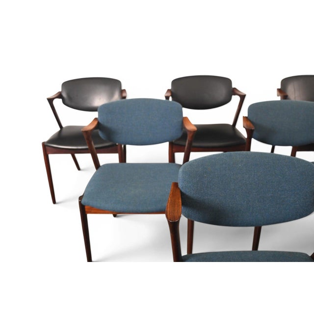 Set of Six Attributed to Kai Kristiansen Model 42 Dining Chairs in Rosewood For Sale In San Francisco - Image 6 of 13