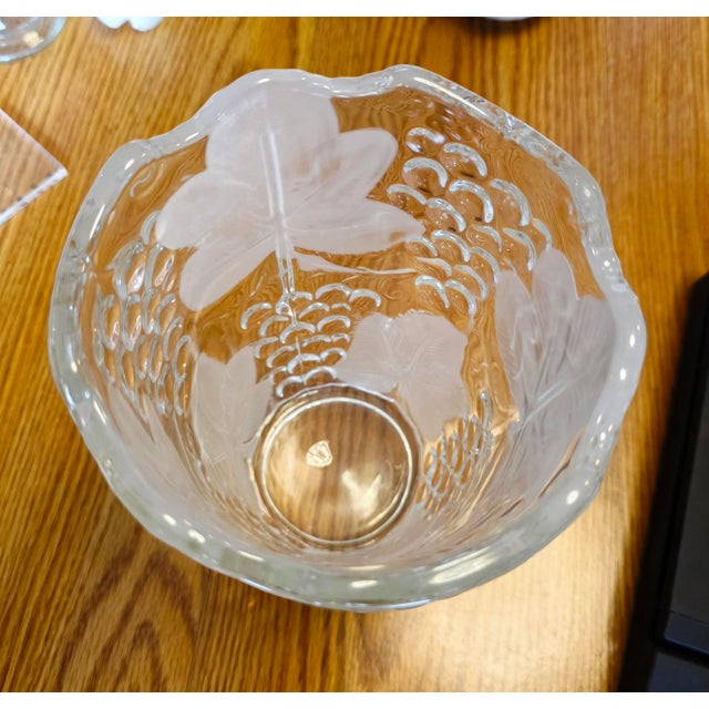 Czechoslovakia Vintage Czech MCM František Pečený Pressed Glass "Grapes" Vase For Sale - Image 4 of 5