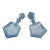 Late 20th Century Pair of Sculptural Light Blue Art Glass Decanters With Faceted Stoppers, Mid-Century Modern For Sale