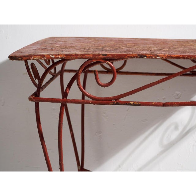 Antique Red Garden Table, 1920s For Sale - Image 6 of 10