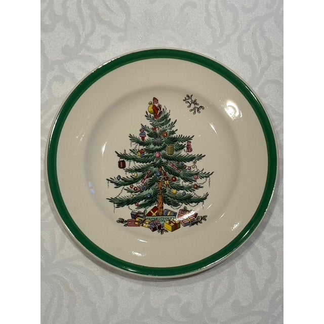 1970s Made-in England Spode Christmas Tree Place Setting for 12 - 60 pcs For Sale In Los Angeles - Image 6 of 12