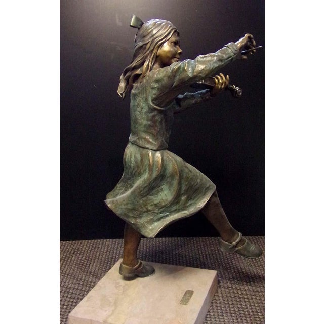 Don Hunt "Minuet" Violin Girl Bronze Sculpture Hand Signed For Sale - Image 13 of 17