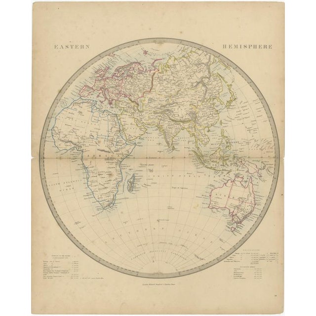 Antique Map of the Eastern Hemisphere with Population and Religions Tables, 1858 For Sale - Image 3 of 9