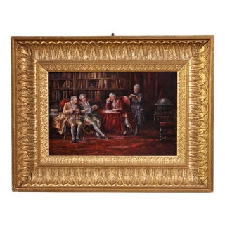 Italian Artist, Interior Scene, 1941, Oil on Panel, Framed For Sale